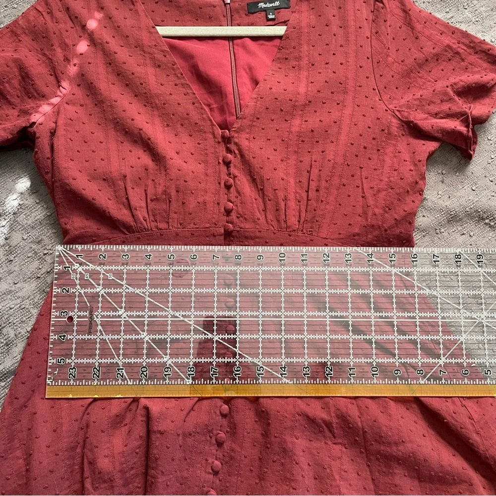Madewell Red A-Line V-Neck Midi Dress - Picture 4 of 4
